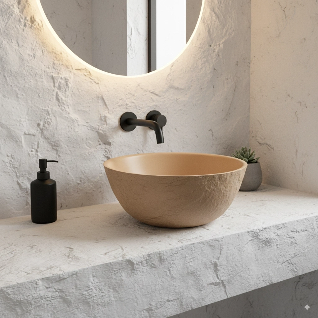The Stone Matt White Somon Solid Lavabo Somon