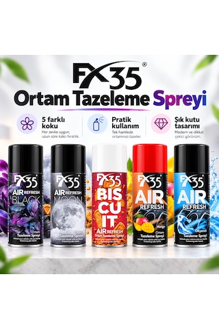 5'li Ortam Tazeleme Spreyi Seti Araç Ve Oda Kokusu Black, Moon, Biscuit, Mango, Okyanus