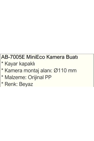 Altebox Kamera Montaj Buatı Mini Ab-7005e 10.5cm Beyaz Kapaklı Sürgülü  Pp