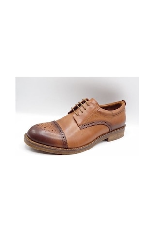 King Shoes Kışlık Oxford Model Au03 Taba Ayakkabı