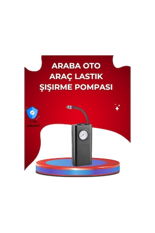 Usb Şarjlı Elektrikli Hava Kompresörü 3000 Mah 80 W Basınç Göstergeli Diğer