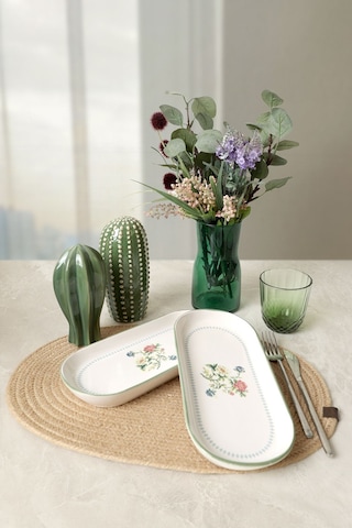 Keramika Rose Line Noyan Kayık Tabak 26 Cm 2 Adet 22913 Çok Renkli