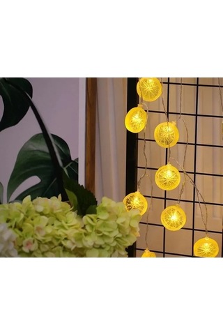 Dancemonkey Usb Limon Dilimli Led Işık Zinciri - Su Geçirmez Dekoratif Sarı Aydınlatma Sarı