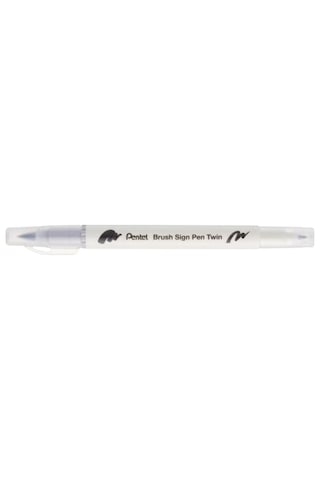 Brush Sing Pen Twin Çift Taraflı Fırça Uçlu Kalem Gümüş Gri
