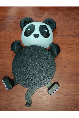 Şirin Panda Bardak Tutacağı/bardak Altı/bardak Tutan Panda Siyah