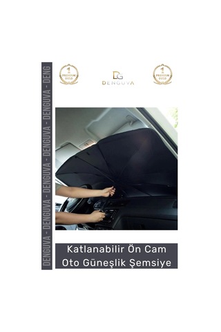Otogüneşlik Araba Oto Isı Yalıtımlı Uv Korumalı Katlanabilir 10 Kaburgalı Ön Cam Güneşlik Şemsiye