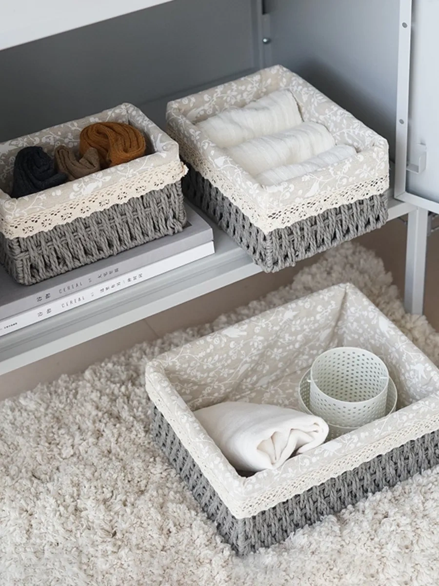 Sunny Home Örgü Gri Depolama Sepetleri Seti 268850333 Gri