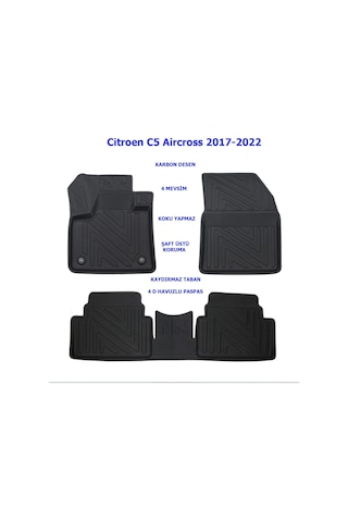 Citroen C5 Aircross 2017-2022 4d Premium Havuzlu Paspas