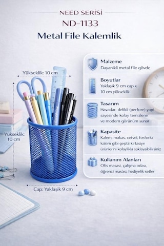 Need Metal File Kalemlik Mavi Nd-1133 Mavi