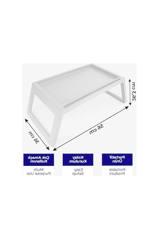 Katlanabilir Laptop Sehpası Ve Kahvaltı Masası, 56x36x26 Cm