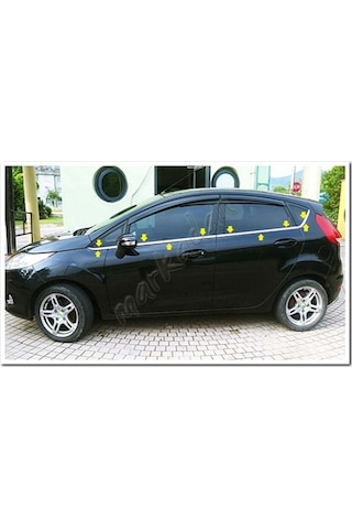 Ford Fiesta Krom Cam Çıtası 2009-2017 8 Parça Paslanmaz Çelik