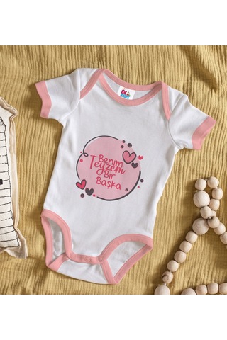 Bk Gift Bk Kids Benim Teyzem Bir Başka Tasarımlı Pembe Bebek Body Zıbın-1 Çok Renkli