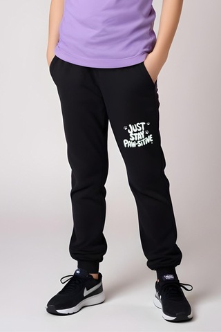 Just Stay Paw Baskılı Kız Çocuk Tişört Ve Eşofman Alt-üst Takım Lila