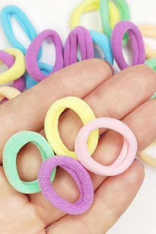 Neon Canlı Renklerde Mini Lastik Toka 100lü Çoklu Sağlam Lastik Toka Karışık
