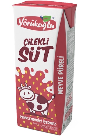 Yörükoğlu Çilekli Süt 180 Ml X 24 Adet
