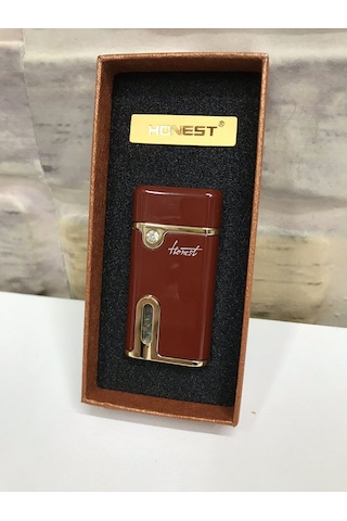 Honest Marka Rüzgar Çakmağı Gaz Göstergeli Kahverengi