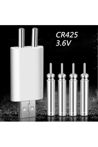 Cr425 3v Şarjlı Pil Ve 2 Girişli Usb Şarj Aleti