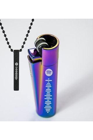 Kişiye Özel İsimli Spotify Barkodlu Mix-Icy Clipper Metal Çakmak N11.1724