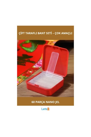 Nano Pu Jel Çift Taraflı Yıkanabilir Bant 60 Parça 1 Adet