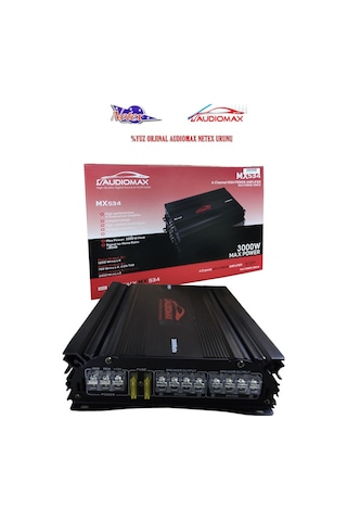 Audiomax Mx-534 4 Kanal Oto Amfi 3000 Watt Stereo Oto Amfi