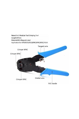 Rj45 Ethernet Rj11 Rj12 Rj45 Telefon Sıkma Çakma Pensesi Cat5 Cat6 Pense+ Kablo Soyucu