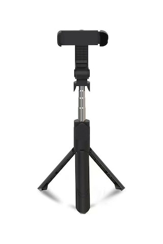 Else Nippon, Bluetooth Kumandalı Selfie Çubuğu - Monopod - Tripod Vlog Telefon Tutucu Siyah Standart