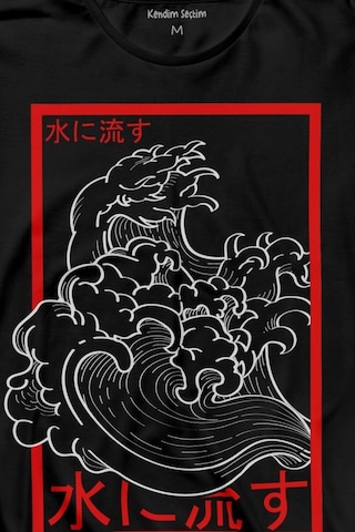 Japanese Wind Wave Japon Rüzgar 2k Street Culture Uzun Kollu Tişört Baskılı T-shirt 001