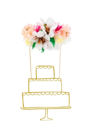 Meri Meri - Flower Bouquet Cake Topper - Çiçek Buketi Pasta Süsü Tüm Yaşlar