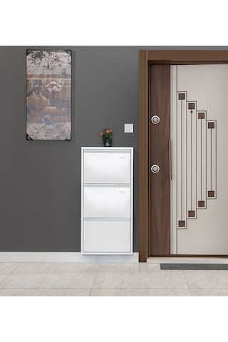 Kaser Metal 3 Lü Metal Ayakkabılık Beyaz