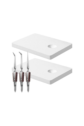 Xurunkeji Parçalı Mücevher Lehimleme Seti 2 Seramik Lehimleme Plakası Yuvarlak Yivli Lehimleme Plakası 3 Ters Kilitli Cımbız