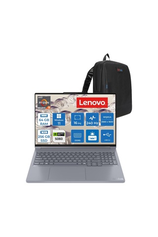 Lenovo ThinkBook 16P G6 ADR 21U00014TXH21 R9-8940HX 64 GB 256 GB SSD RTX5060 16" W11H Dizüstü Bilgisayar + Zetta Çanta