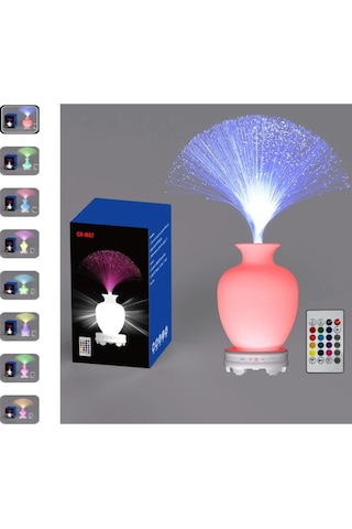 Bluetooth Hoparlör Vazo Tasarımlı Püsgüllü Kumandalı 17 Çeşit Rengarenk Rgb Ledli