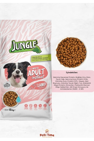Kuzu Etli Omega 3 Destekli Yetişkin Köpek Maması 15 Kg + 6 Adet Somonlu Ezme Hediye