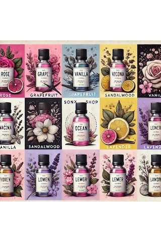 Favori 10'lu Set Esansiyel Uçucu Yağ Buhurdanlık Hava Nemlendirici Aroma Difüzörü Kokusu Esans