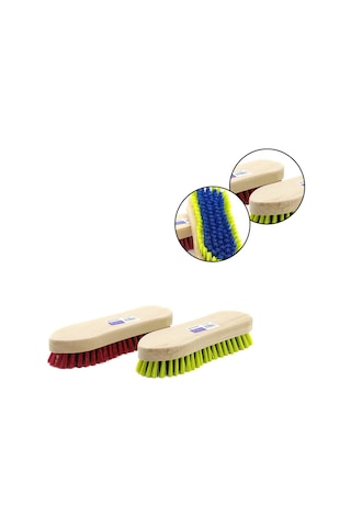 Günsan Temizlik Fırçası Tutamak 20cm Kıl Boyu 2.4cm 022 006 Sert Halı Nalın Ahşap Tutamaklı - 24'li Paket