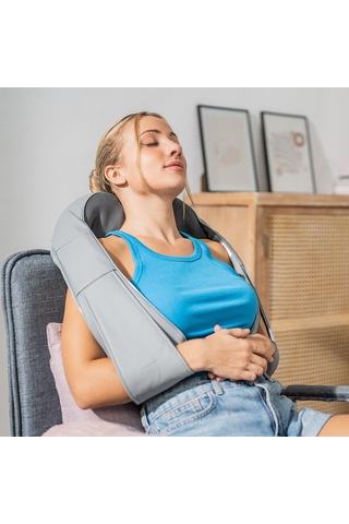 Innovagoods Boyun Ve Omuz Masaj Aleti, Shiatsu, Isı Fonksiyonlu Elektrikli Boyun Masaj Aleti, 2 Yoğunluk Seviyesi, 2 Dönen Ergonomik Başlık, Boyun, Sırt İçin İdeal