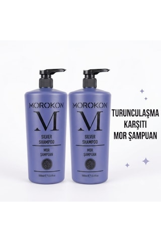 Morokon Silver Mor Şampuan 1000 Ml 2 Adet Tüm Saçlar