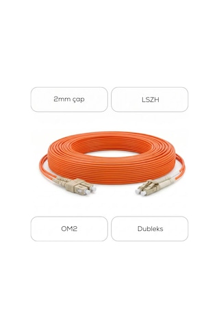 Alfafonet Sc/pc-lc/pc Multimode Om2 Dupleks 10 Metre Fiber Patch Cord