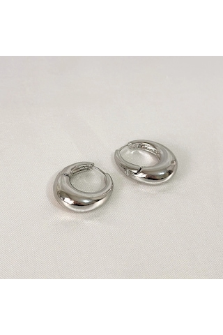 Kararmaz Vıp Bombeli Silver Küpe Gold