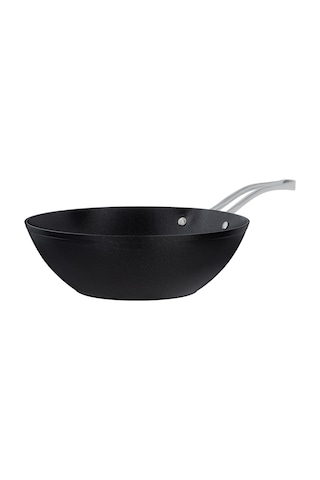 Madame Coco Titanium Professional Wok Tava - Siyah - 28 Cm Siyah
