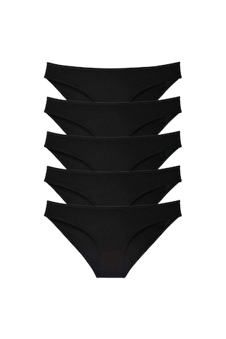 Royaleks 5 adet Süper Eko Set Likralı Kadın Slip Külot Siyah RYL-EKO5001 Siyah