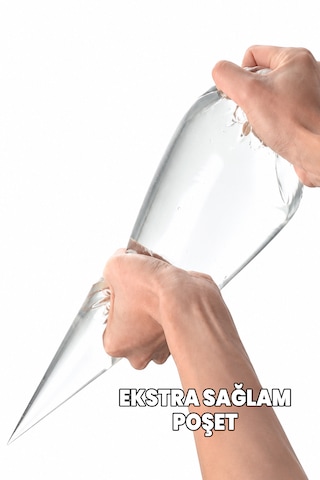 Kullan At Krema Torbası 100 Adet - Kaliteli Poşet Krema Torbası - Hijyenik Tek Kullanımlık - Ekstra Sağlam Şeffaf