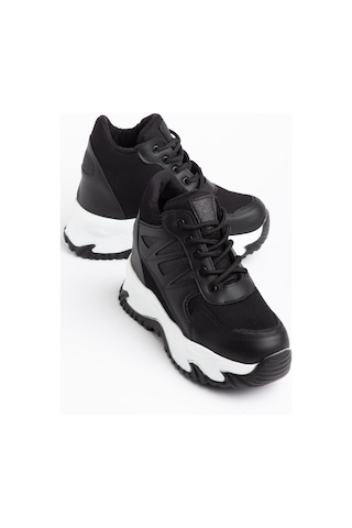 Suins Juvina Model Yüksek Gizli Topuklu Kadın Spor Ayakkabı Sneaker Siyah