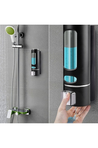1 Adet Siyah 400ml Manuel Şampuan Sıvı Tutucu Banyo Mutfak Lavabo Oteller El Dezenfektanı Sabunluk Siyah