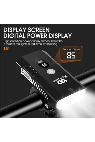 West Biking Yp0701329 1600Lm Parlak Led Bisiklet Ön Işık Bisiklet Gece Bisiklet Güvenlik Lambası El Feneri Çok Renkli