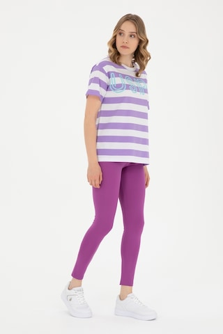 U.S. Polo Assn. Kadın Mor Yüksek Bel Spor Tayt 50284055-VR038