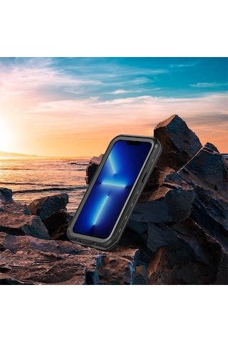 Apple iPhone 13 Pro Uyumlu 1-1 Su Geçirmez Kılıf-siyah Siyah Siyah