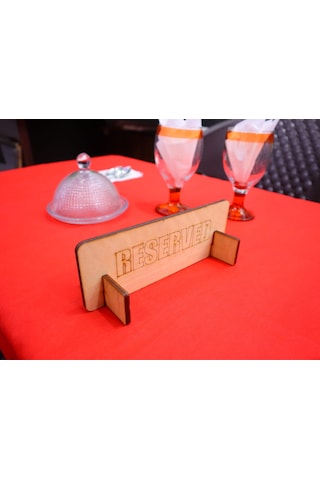 Deepcraft Ahşap Masa Rezerve Yazısı Restoran & Kafe Rezerve