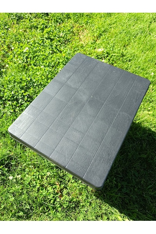 Evko Mobilya Kamp Masası, Katlanır Plastik Masa, Piknik Masası, Bahçe Balkon Kamp Piknik Masası, Portatif Sehpa Antrasit