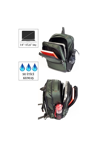 Case Club Körüklü Notebook Laptop Sırt Çantası 14""-15,6" İnç Su İtici Kumaş Lacivert